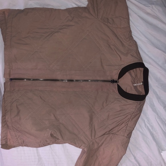 Free People brown/tan quilted bomber jacket - Picture 1 of 6